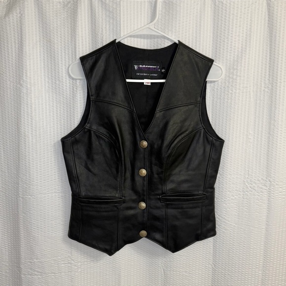 Protech Jackets & Blazers - Protech Performance Leather Vest USA Made Women's S Buffalo Nickel Snaps Vintage